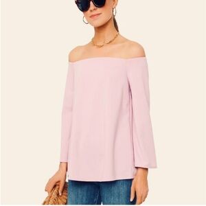 Tuckernuck Off-Shoulder Blouse in Light Pink